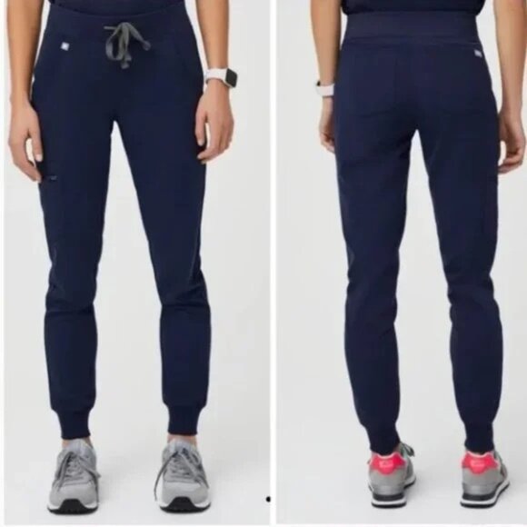 Figs Technical Collection Zamora High Waisted Jogger Scrub Pants Navy Medium - Picture 1 of 15